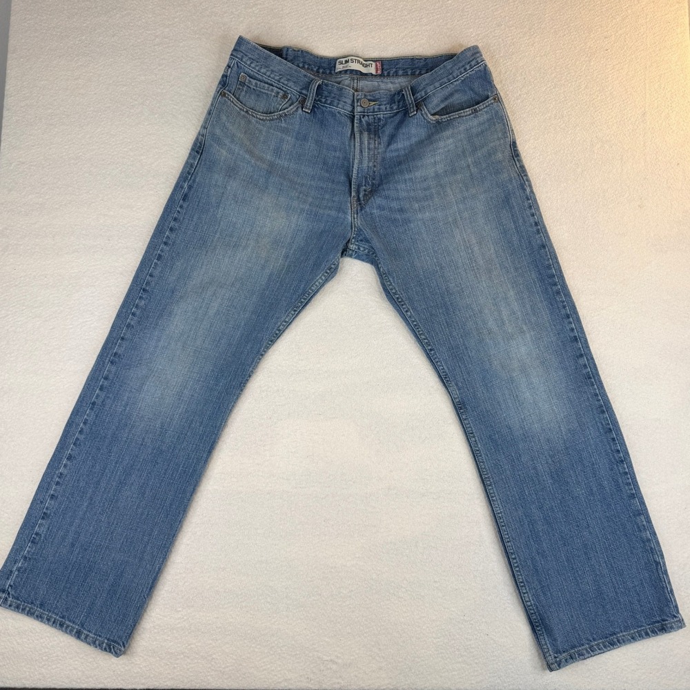 Levis 514 Slim Straight Jeans Mens 38x30 Medium Wash Blue 100% Cotton Denim